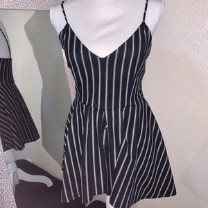 Black and White Striped Romper